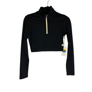 Vuori Black Long Sleeve Crop Top